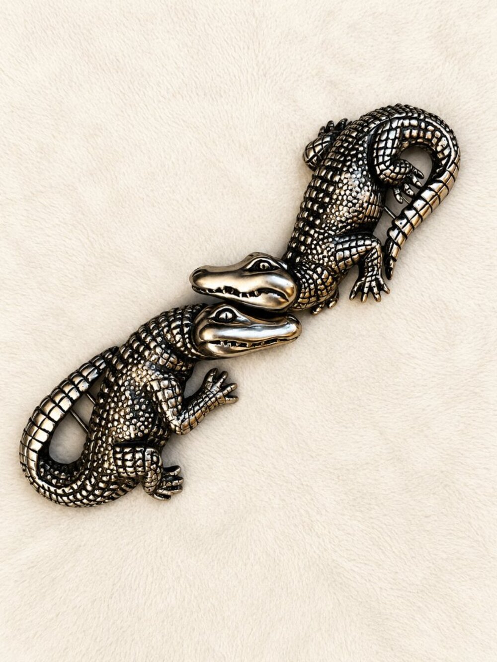 Dorene Ryan Alligator Silver Tone Belt Buckles
